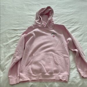 Pink Hoodie with Embroidered Design